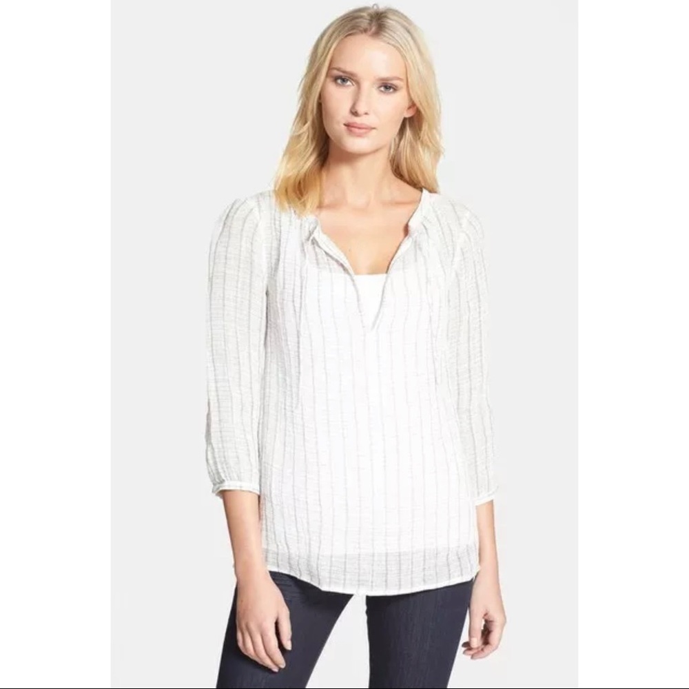 $170 Eileen Fisher resort linen top blouse xs 2 4